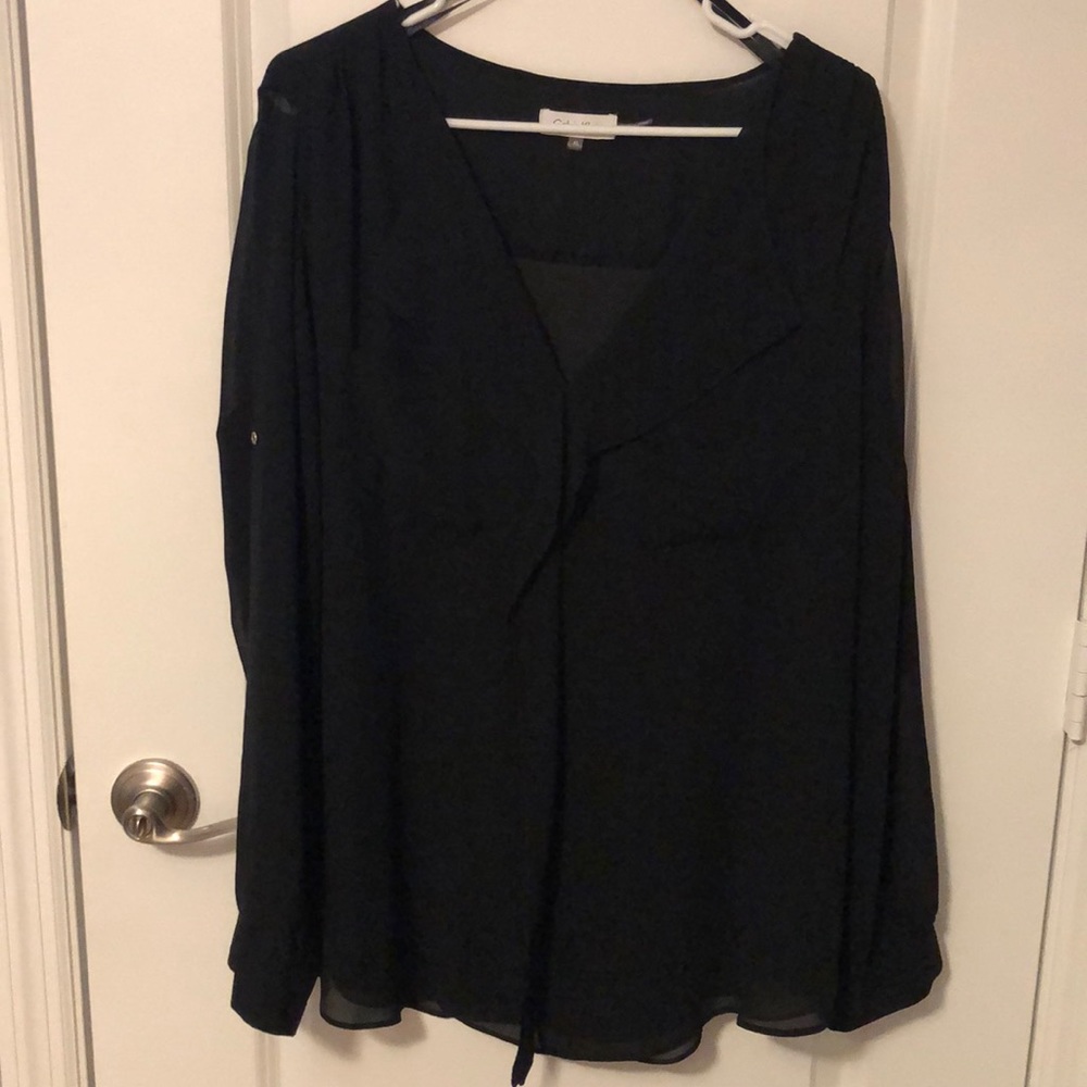 Long sleeve black blouse
